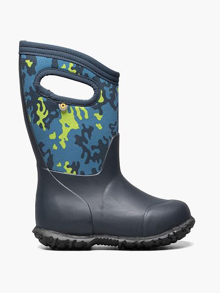 BOGS Boots Deutschland - York Neo Camo Regenstiefel Kinder Blau Multi DE20319